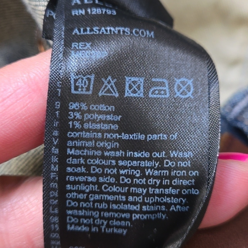 AllSaints‘Rex’ slim-fit jeans W28 - Picture 8 of 11